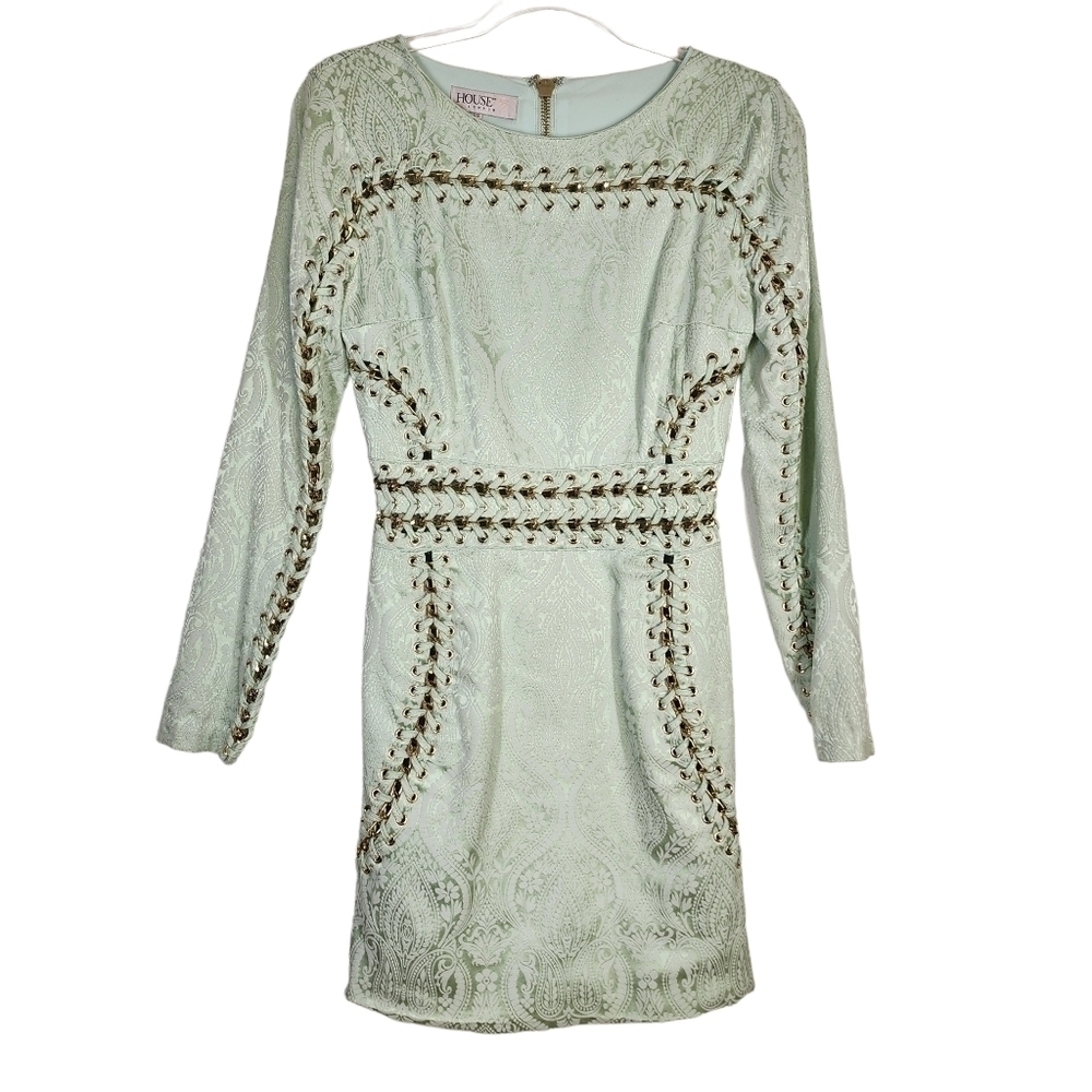 HOUSE OF CB PEYTON JACQUARD BODYCON DRESS - Picture 3 of 15